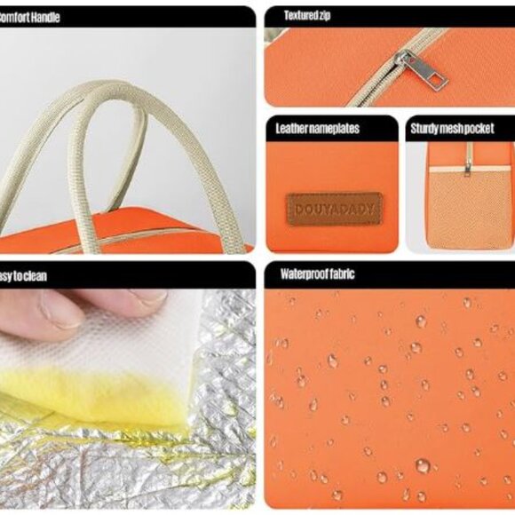 Insulated Lunch Bag Women/Men Lunch Box Fall School Autumn - Picture 2 of 8